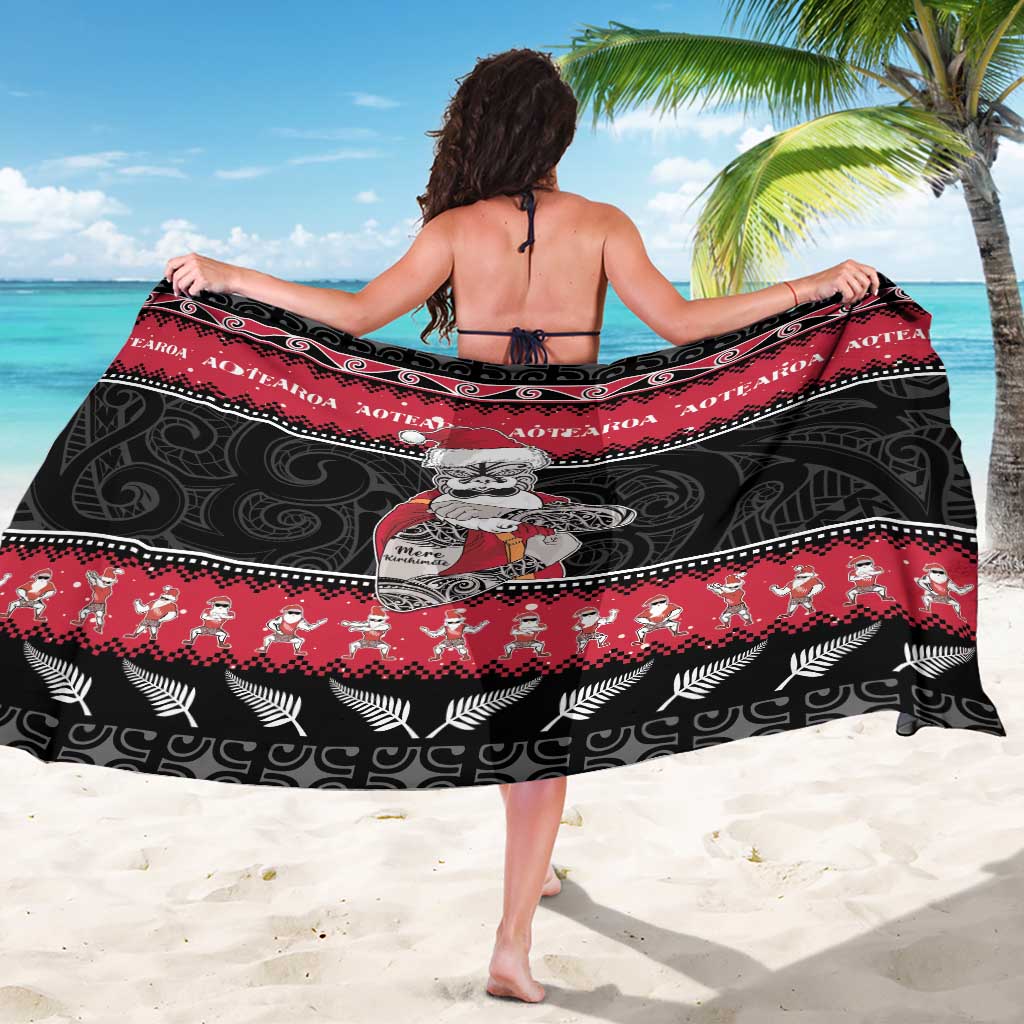 New Zealand Santa Tiki Christmas Sarong Meri Kirihimete LT05 - Polynesian Pride