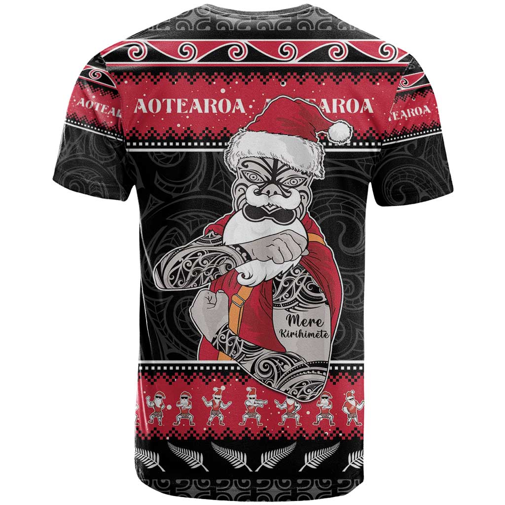 New Zealand Santa Tiki Christmas T Shirt Meri Kirihimete LT05 - Polynesian Pride