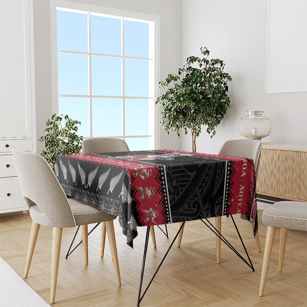 New Zealand Santa Tiki Christmas Tablecloth Meri Kirihimete