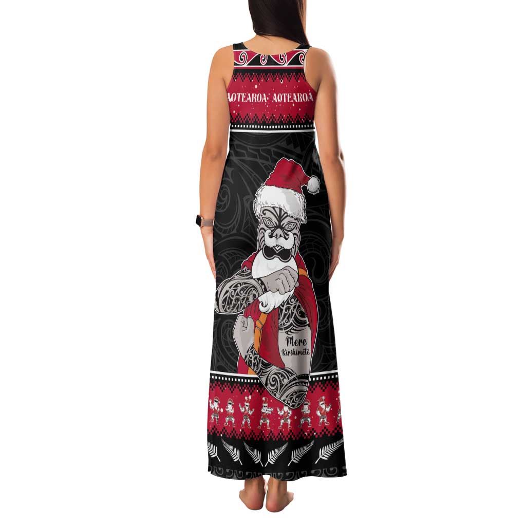 New Zealand Santa Tiki Christmas Tank Maxi Dress Meri Kirihimete LT05 - Polynesian Pride
