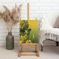 New Zealand Bellbird Canvas Wall Art With Kowhai Flowers LT05 - Polynesian Pride