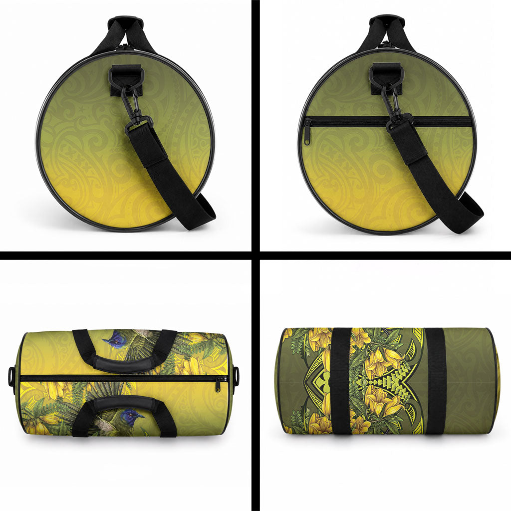 New Zealand Bellbird Duffle Bag With Kowhai Flowers LT05 - Polynesian Pride