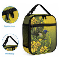 New Zealand Bellbird Lunch Bag With Kowhai Flowers LT05 - Polynesian Pride