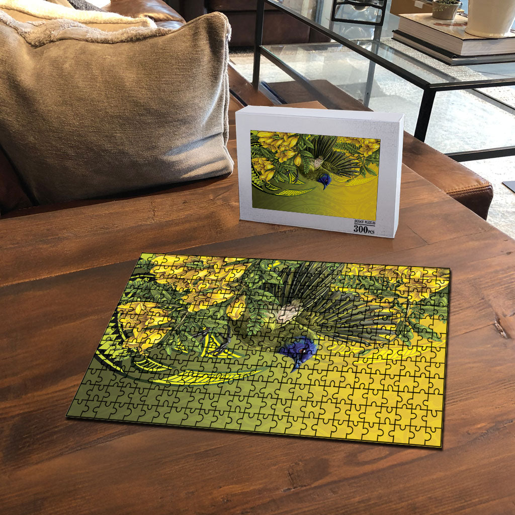New Zealand Bellbird Puzzle With Kowhai Flowers LT05 - Polynesian Pride