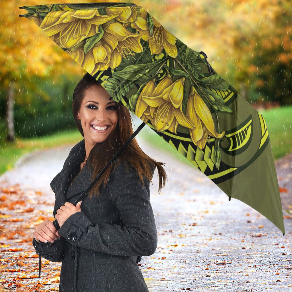 New Zealand Bellbird Umbrella With Kowhai Flowers LT05 - Polynesian Pride
