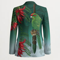 New Zealand Parakeet Bird Blazer With Kakabeak Flowers LT05 - Polynesian Pride