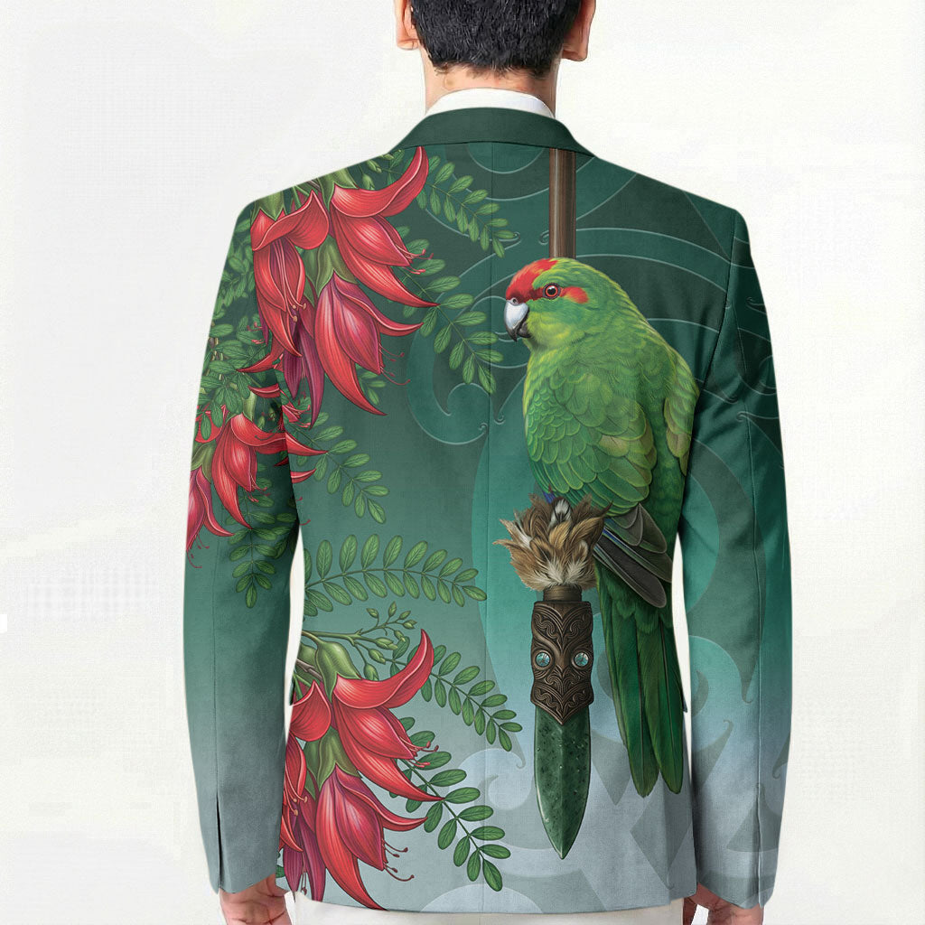 New Zealand Parakeet Bird Blazer With Kakabeak Flowers LT05 - Polynesian Pride