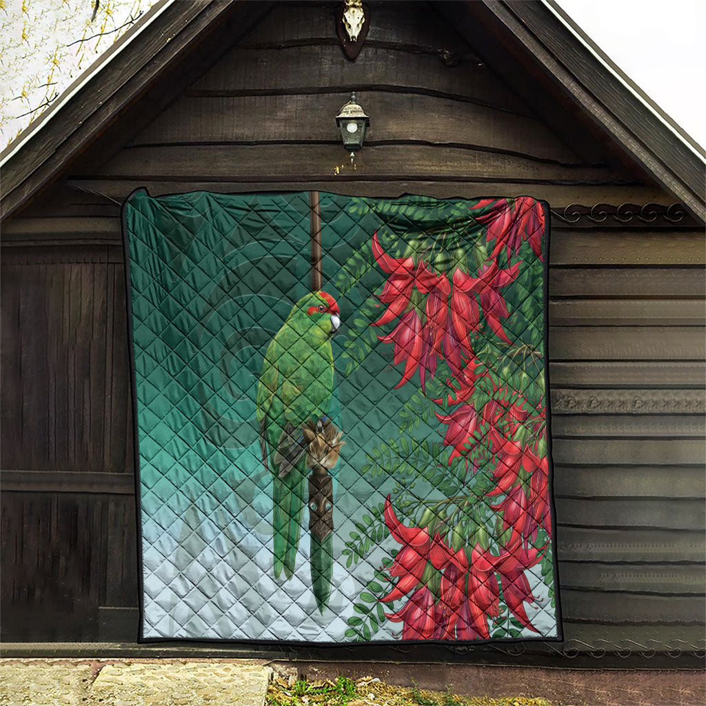 New Zealand Parakeet Bird Quilt With Kakabeak Flowers LT05 - Polynesian Pride