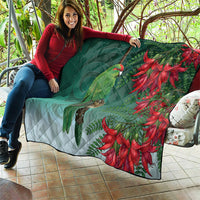 New Zealand Parakeet Bird Quilt With Kakabeak Flowers LT05 - Polynesian Pride