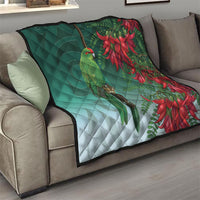 New Zealand Parakeet Bird Quilt With Kakabeak Flowers LT05 - Polynesian Pride