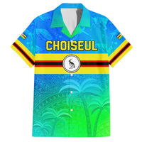 Personalised Solomon Islands Choiseul Province Day Family Matching Off Shoulder Maxi Dress and Hawaiian Shirt Sea Turtle Tribal Pattern LT05 Dad's Shirt - Short Sleeve Blue - Polynesian Pride