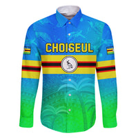 Personalised Solomon Islands Choiseul Province Day Family Matching Short Sleeve Bodycon Dress and Hawaiian Shirt Sea Turtle Tribal Pattern LT05 Dad's Shirt - Long Sleeve Blue - Polynesian Pride