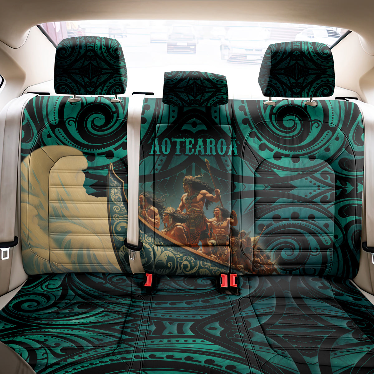 New Zealand Tamaki Herenga Waka Festival Back Car Seat Cover Maori Pattern LT05 - Polynesian Pride