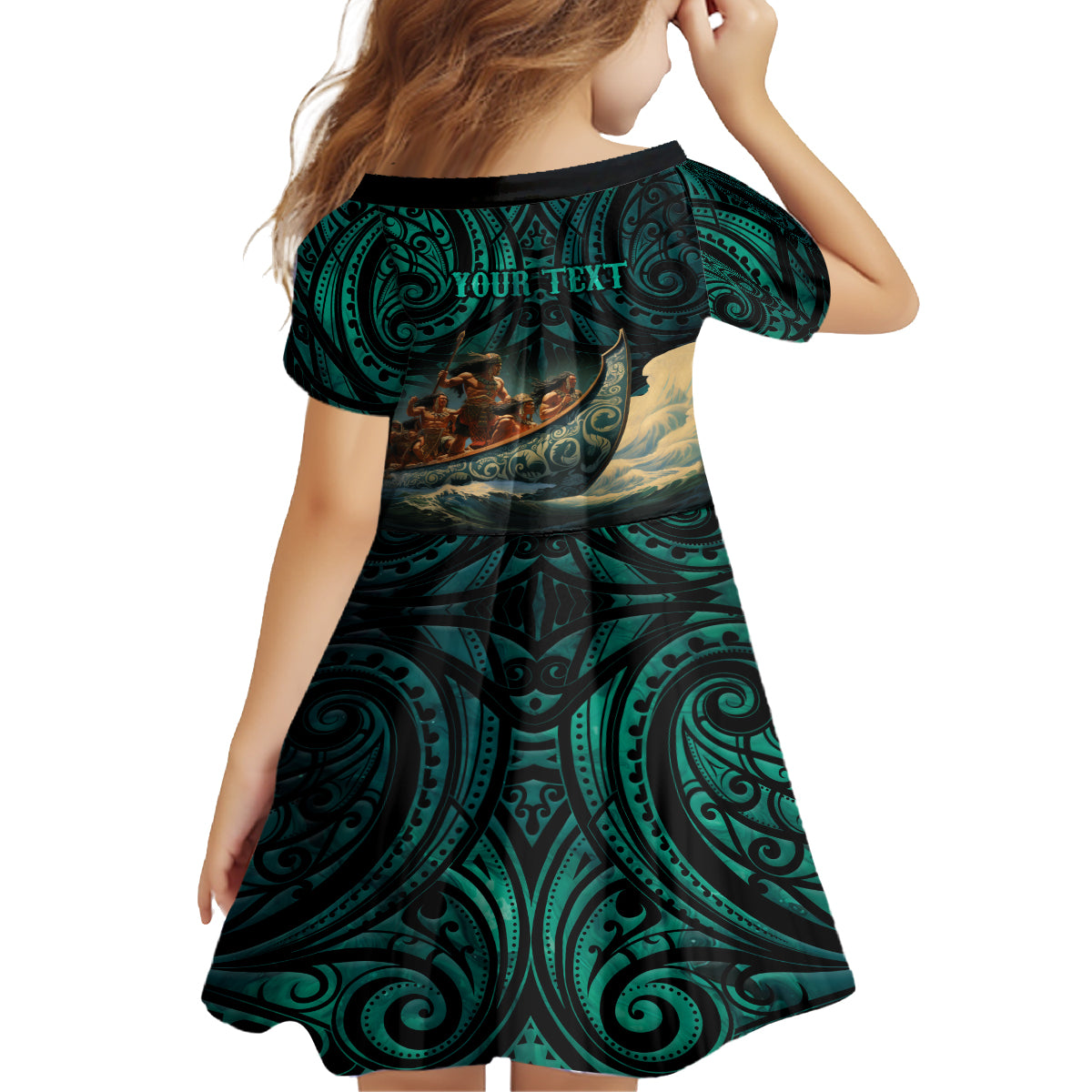 Personalised New Zealand Tamaki Herenga Waka Festival Family Matching Off Shoulder Long Sleeve Dress and Hawaiian Shirt Maori Pattern LT05 - Polynesian Pride