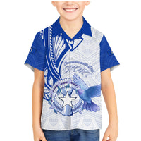 Personalised Northern Mariana Islands Commonwealth Day Family Matching Mermaid Dress and Hawaiian Shirt Simple Style LT05 Son's Shirt Blue - Polynesian Pride