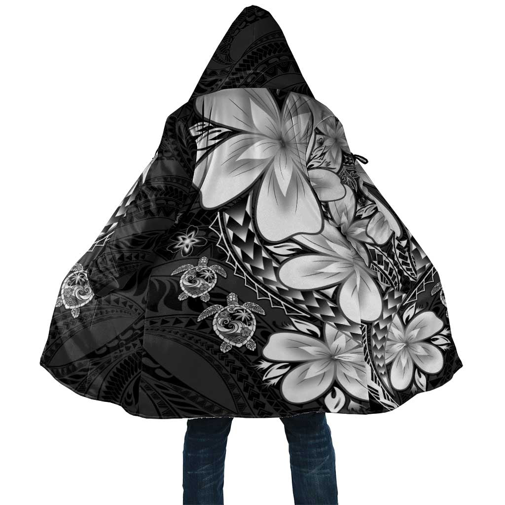 Polynesia Romantic Valentine Cloak Sea Turtle Couple With Black Plumeria