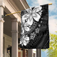 Polynesia Romantic Valentine Garden Flag Sea Turtle Couple With Black Plumeria