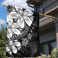 Polynesia Romantic Valentine Garden Flag Sea Turtle Couple With Black Plumeria