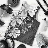 Polynesia Romantic Valentine Men Tank Top Sea Turtle Couple With Black Plumeria