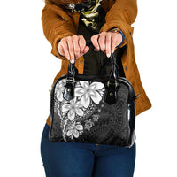 Polynesia Romantic Valentine Shoulder Handbag Sea Turtle Couple With Black Plumeria LT05 One Size Black - Polynesian Pride