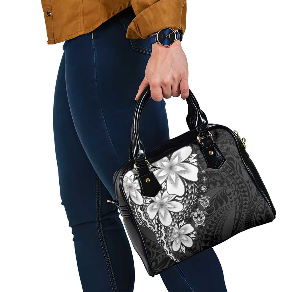 Polynesia Romantic Valentine Shoulder Handbag Sea Turtle Couple With Black Plumeria LT05 - Polynesian Pride