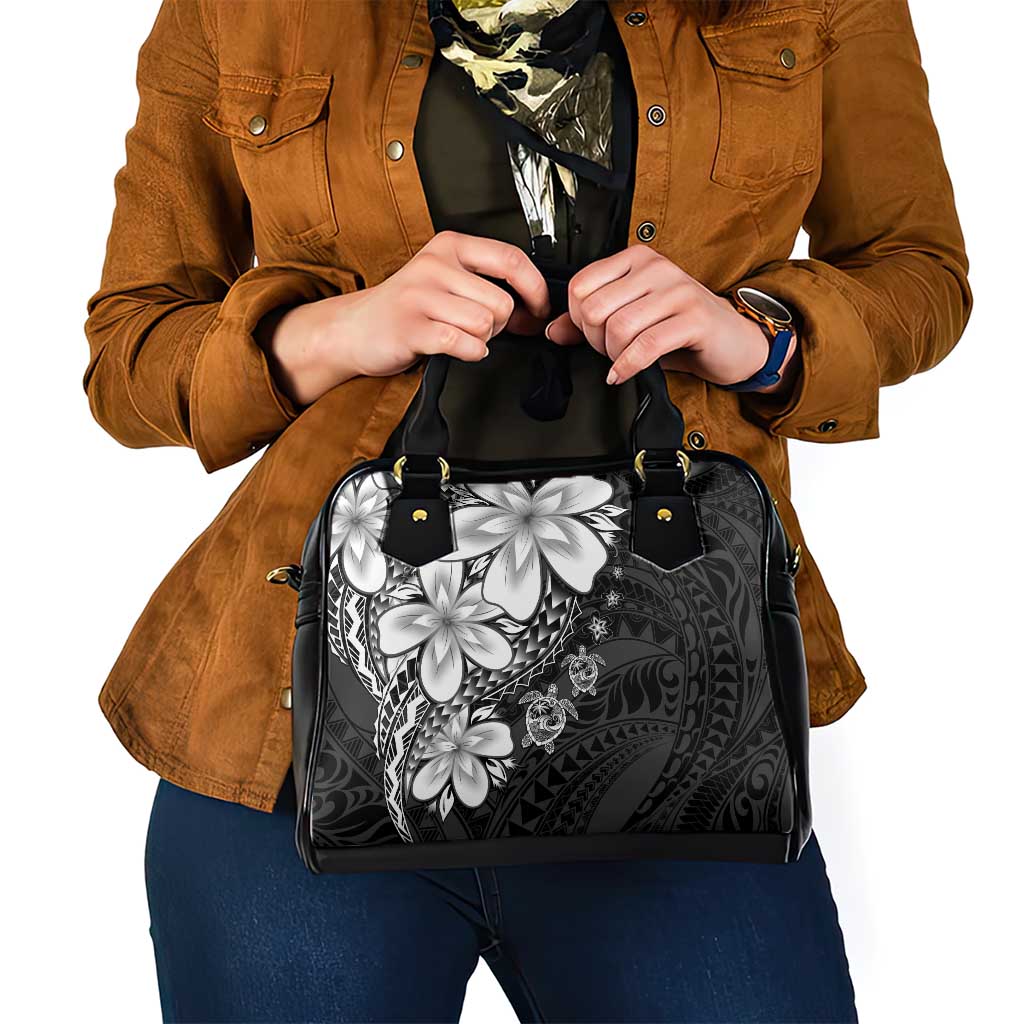 Polynesia Romantic Valentine Shoulder Handbag Sea Turtle Couple With Black Plumeria LT05 - Polynesian Pride