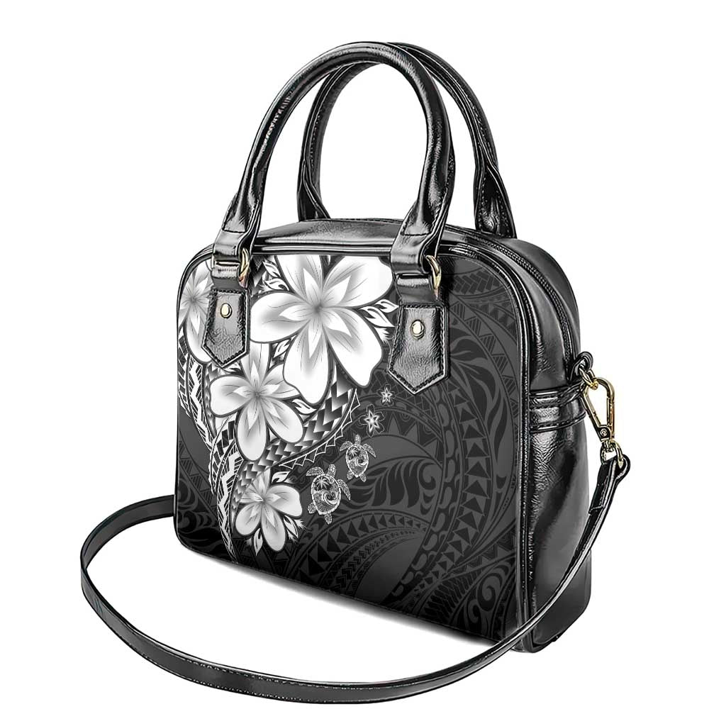 Polynesia Romantic Valentine Shoulder Handbag Sea Turtle Couple With Black Plumeria LT05 - Polynesian Pride