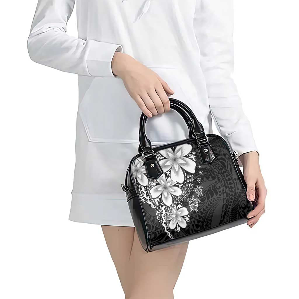 Polynesia Romantic Valentine Shoulder Handbag Sea Turtle Couple With Black Plumeria LT05 - Polynesian Pride