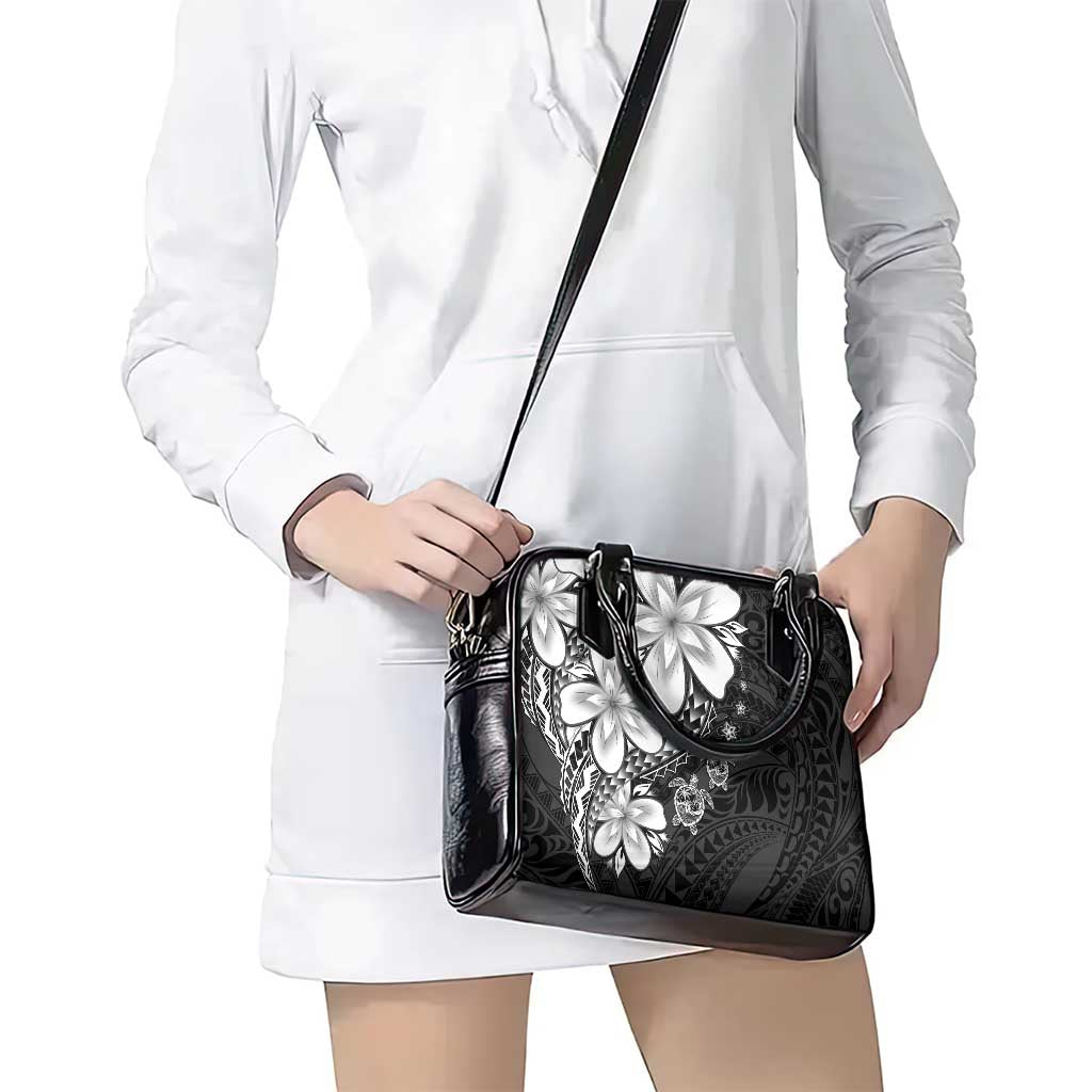 Polynesia Romantic Valentine Shoulder Handbag Sea Turtle Couple With Black Plumeria LT05 - Polynesian Pride