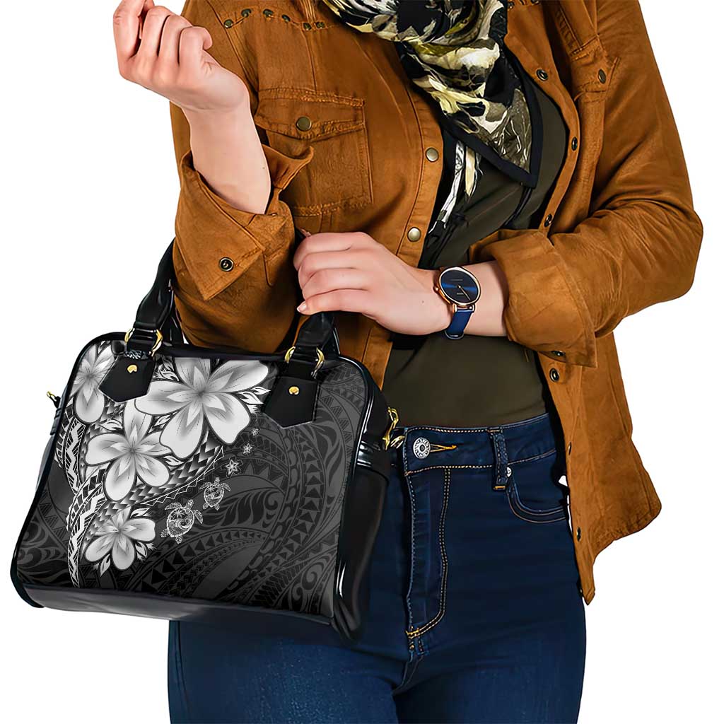 Polynesia Romantic Valentine Shoulder Handbag Sea Turtle Couple With Black Plumeria LT05 - Polynesian Pride