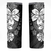 Polynesia Romantic Valentine Skinny Tumbler Sea Turtle Couple With Black Plumeria