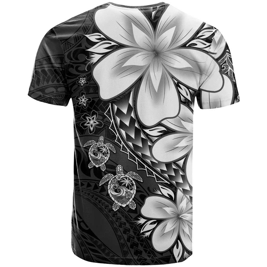 Polynesia Romantic Valentine T Shirt Sea Turtle Couple With Black Plumeria