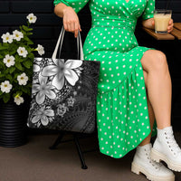 Polynesia Romantic Valentine Tote Bag Sea Turtle Couple With Black Plumeria