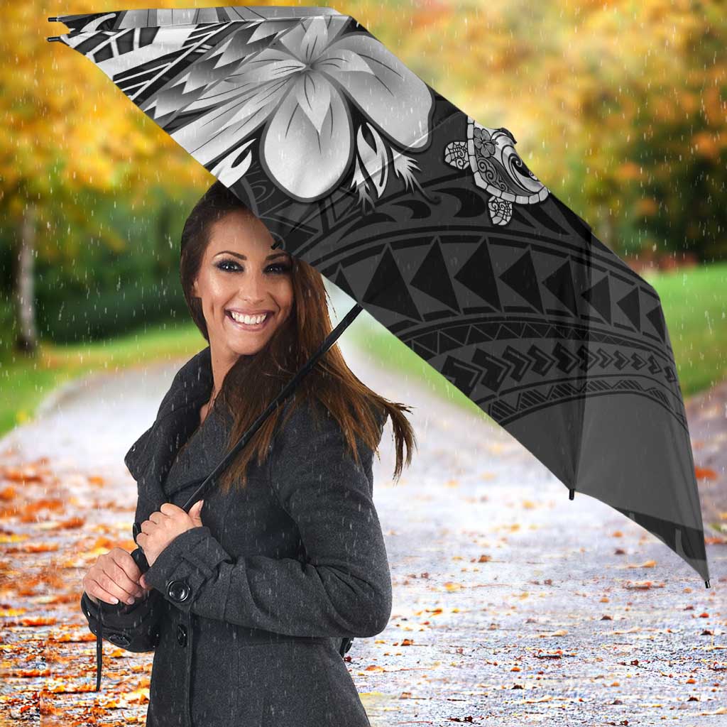 Polynesia Romantic Valentine Umbrella Sea Turtle Couple With Black Plumeria