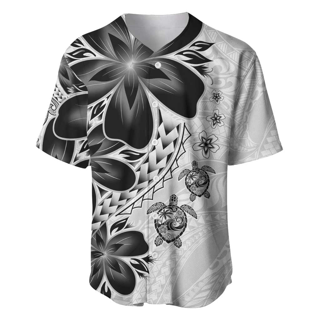 Polynesia Romantic Valentine Baseball Jersey Sea Turtle Couple With White Plumeria