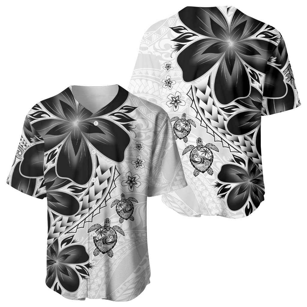 Polynesia Romantic Valentine Baseball Jersey Sea Turtle Couple With White Plumeria