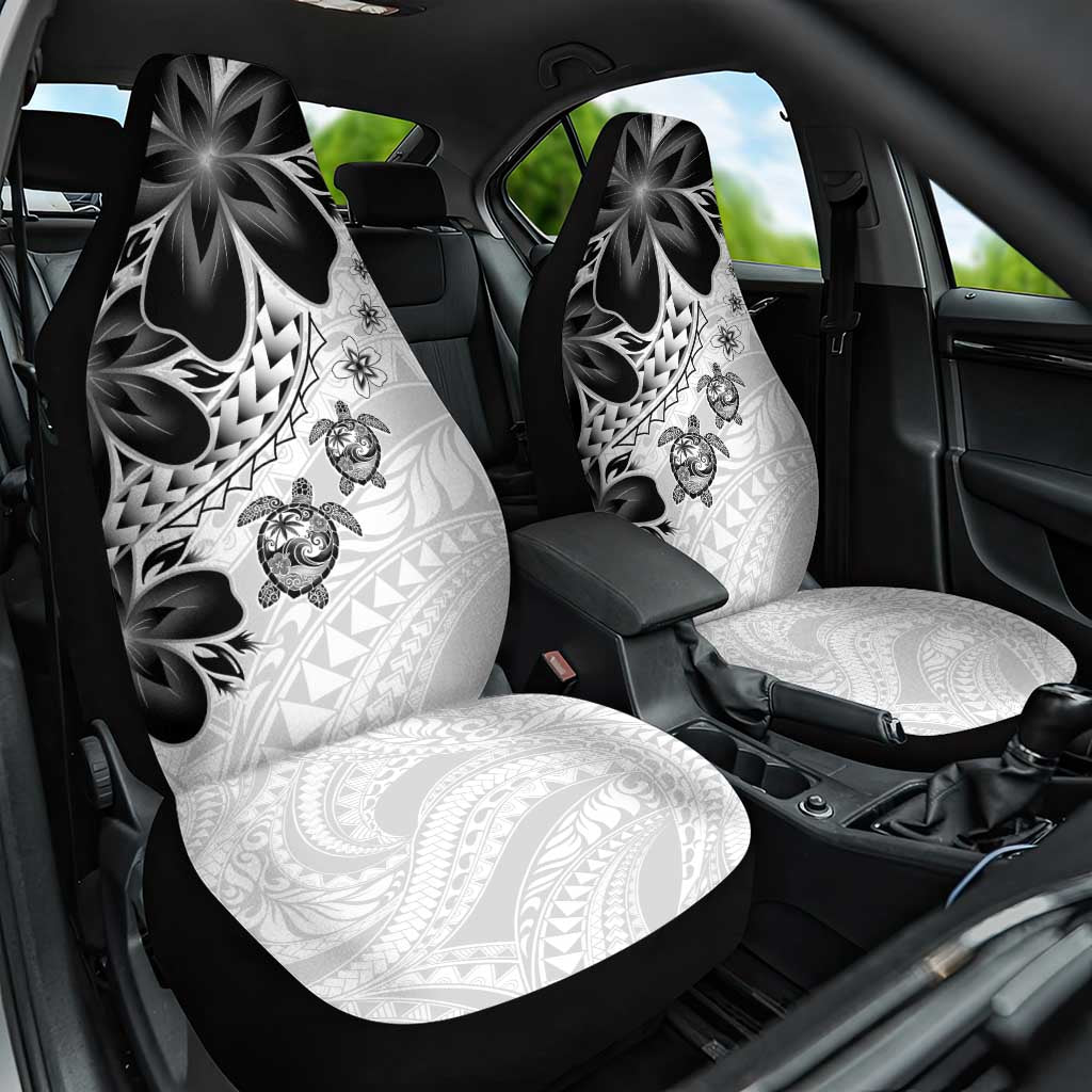 Polynesia Romantic Valentine Car Seat Cover Sea Turtle Couple With White Plumeria