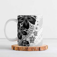 Polynesia Romantic Valentine Ceramic Mug Sea Turtle Couple With White Plumeria