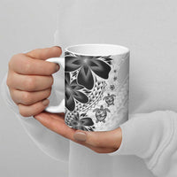 Polynesia Romantic Valentine Ceramic Mug Sea Turtle Couple With White Plumeria