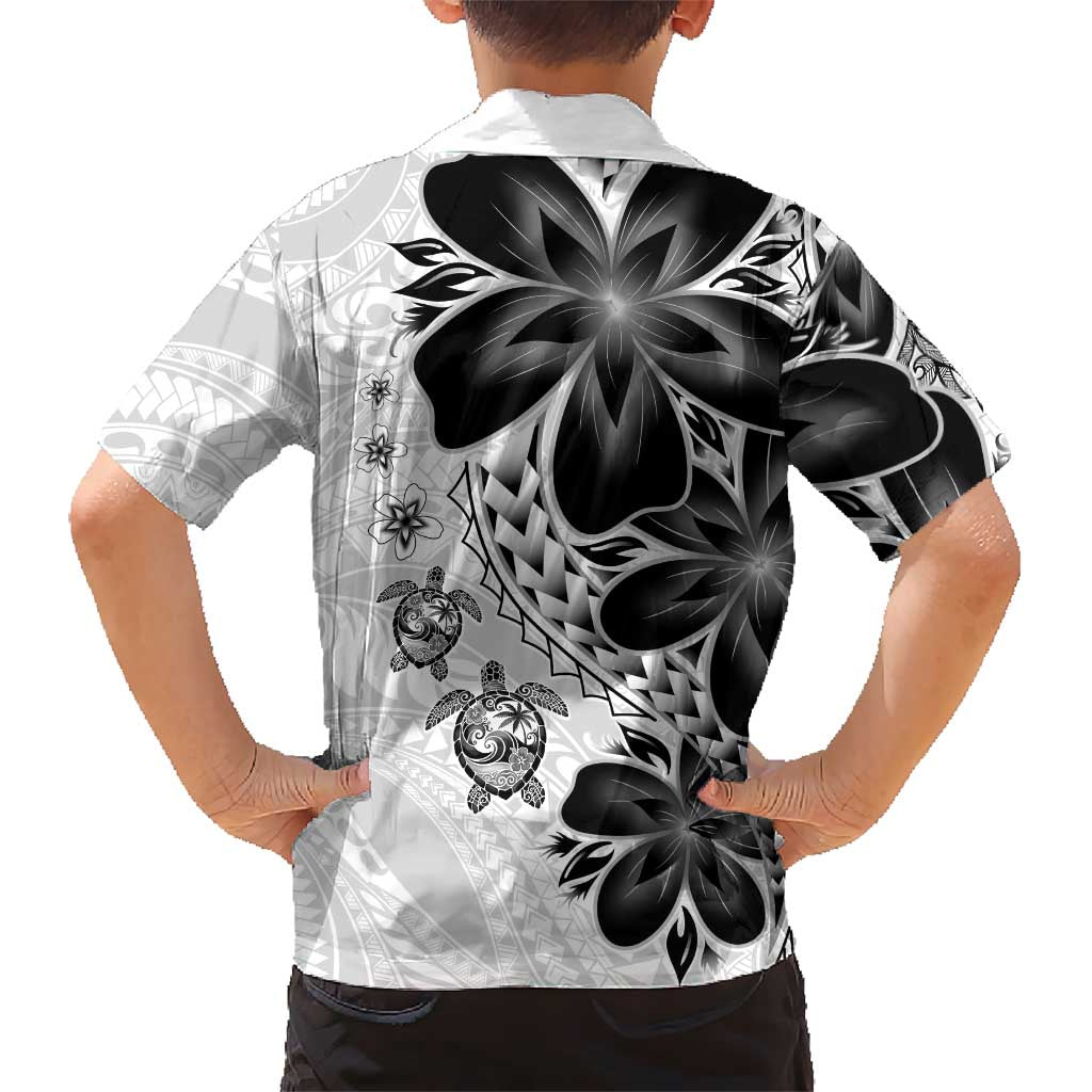 Polynesia Romantic Valentine Family Matching Off The Shoulder Long Sleeve Dress and Hawaiian Shirt Sea Turtle Couple With White Plumeria LT05 - Polynesian Pride