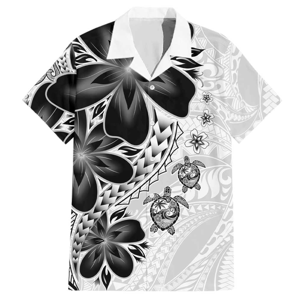 Polynesia Romantic Valentine Family Matching Off Shoulder Maxi Dress and Hawaiian Shirt Sea Turtle Couple With White Plumeria LT05 Dad's Shirt - Short Sleeve White - Polynesian Pride