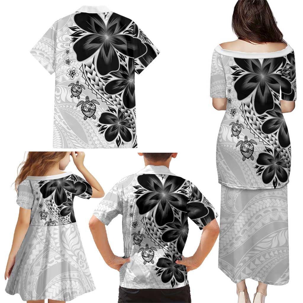 Polynesia Romantic Valentine Family Matching Puletasi and Hawaiian Shirt Sea Turtle Couple With White Plumeria LT05 - Polynesian Pride