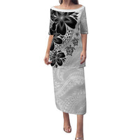 Polynesia Romantic Valentine Family Matching Puletasi and Hawaiian Shirt Sea Turtle Couple With White Plumeria LT05 Mom's Dress White - Polynesian Pride