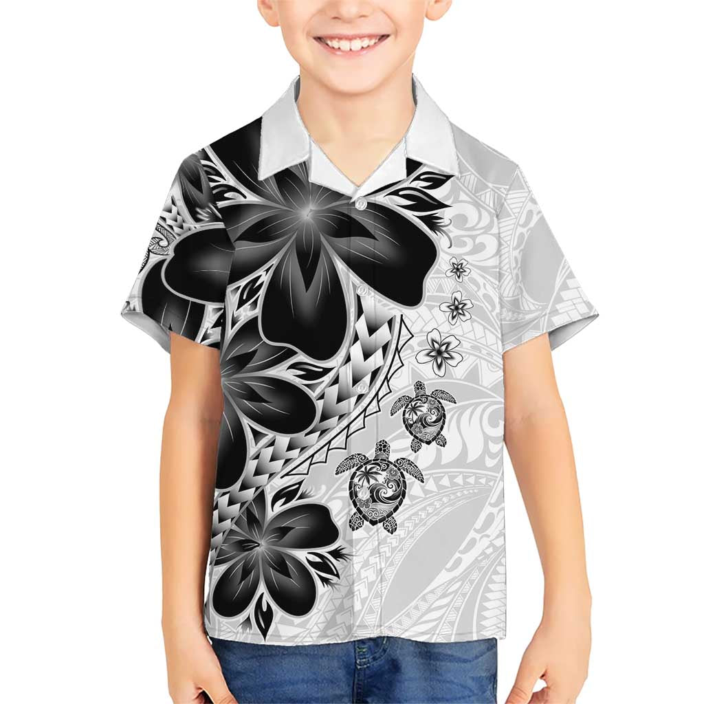 Polynesia Romantic Valentine Family Matching Summer Maxi Dress and Hawaiian Shirt Sea Turtle Couple With White Plumeria LT05 Son's Shirt White - Polynesian Pride