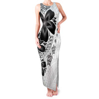 Polynesia Romantic Valentine Family Matching Tank Maxi Dress and Hawaiian Shirt Sea Turtle Couple With White Plumeria LT05 Mom's Dress White - Polynesian Pride