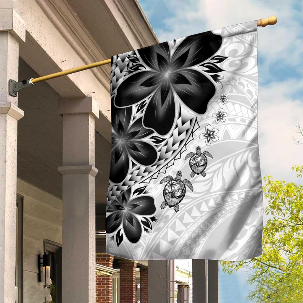 Polynesia Romantic Valentine Garden Flag Sea Turtle Couple With White Plumeria