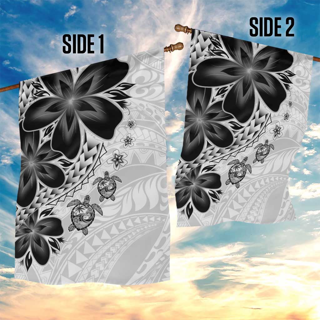Polynesia Romantic Valentine Garden Flag Sea Turtle Couple With White Plumeria