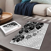 Polynesia Romantic Valentine Puzzle Sea Turtle Couple With White Plumeria