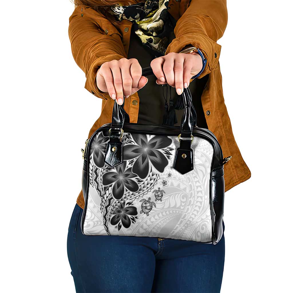 Polynesia Romantic Valentine Shoulder Handbag Sea Turtle Couple With White Plumeria
