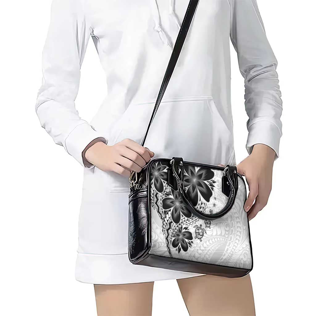 Polynesia Romantic Valentine Shoulder Handbag Sea Turtle Couple With White Plumeria